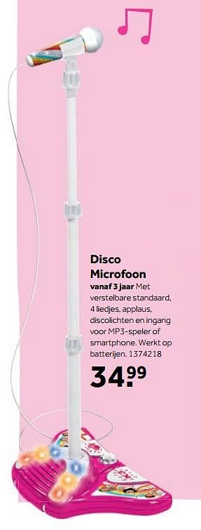 Aanbiedingen Disco microfoon - Huismerk - Intertoys - Geldig van 25/09/2017 tot 10/12/2017 bij Intertoys