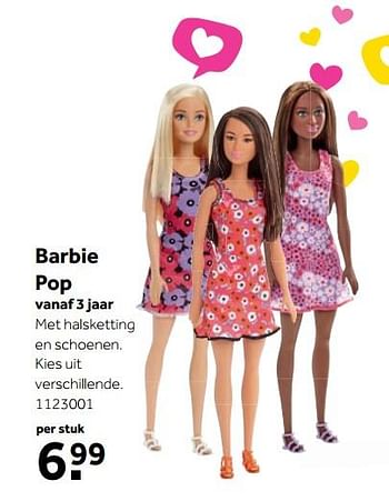 Aanbiedingen Barbie pop - Mattel - Geldig van 25/09/2017 tot 10/12/2017 bij Intertoys