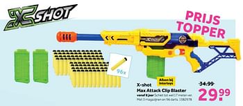 Aanbiedingen X-shot max attack clip blaster - X-Shot - Geldig van 25/09/2017 tot 10/12/2017 bij Intertoys