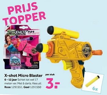 Aanbiedingen X-shot micro blaster - X-Shot - Geldig van 25/09/2017 tot 10/12/2017 bij Intertoys