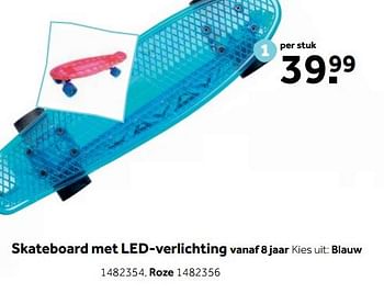 Aanbiedingen Skateboard met led-verlichting - Huismerk - Intertoys - Geldig van 25/09/2017 tot 10/12/2017 bij Intertoys