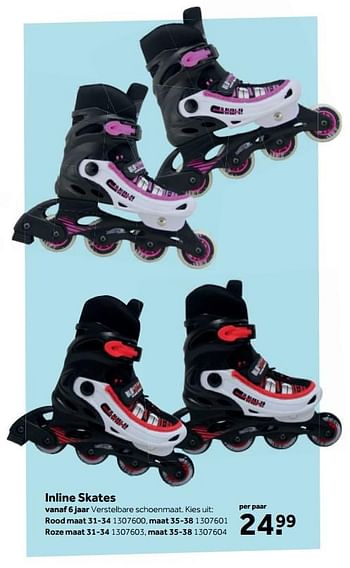 Aanbiedingen Inline skates - Huismerk - Intertoys - Geldig van 25/09/2017 tot 10/12/2017 bij Intertoys