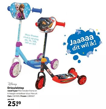 Aanbiedingen Driewielstep - Disney - Geldig van 25/09/2017 tot 10/12/2017 bij Intertoys