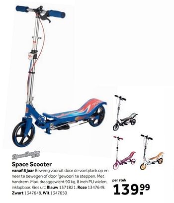 Aanbiedingen Space scooter - SpaceScooter - Geldig van 25/09/2017 tot 10/12/2017 bij Intertoys