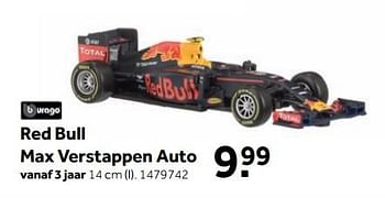 Aanbiedingen Red bull max verstappen auto - Burago - Geldig van 25/09/2017 tot 10/12/2017 bij Intertoys