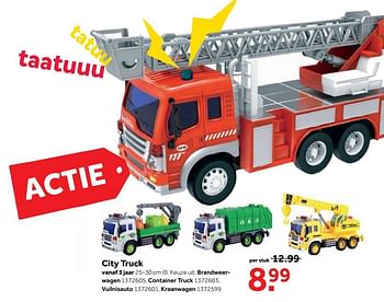 Aanbiedingen City truck - Huismerk - Intertoys - Geldig van 25/09/2017 tot 10/12/2017 bij Intertoys