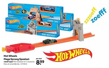 Aanbiedingen Hot wheels mega sprong speelset - Hot Wheels - Geldig van 25/09/2017 tot 10/12/2017 bij Intertoys