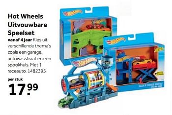 Aanbiedingen Hot wheels uitvouwbare speelset - Hot Wheels - Geldig van 25/09/2017 tot 10/12/2017 bij Intertoys