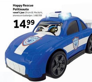 Aanbiedingen Happy rescue politieauto - Happy - Geldig van 25/09/2017 tot 10/12/2017 bij Intertoys