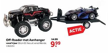 Aanbiedingen Off-roader met aanhanger - Huismerk - Intertoys - Geldig van 25/09/2017 tot 10/12/2017 bij Intertoys