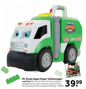 Aanbiedingen Mr. dusty super duper vuilniswagen - Huismerk - Intertoys - Geldig van 25/09/2017 tot 10/12/2017 bij Intertoys