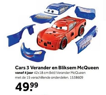 Aanbiedingen Cars 3 verander en bliksem mcqueen - Cars - Geldig van 25/09/2017 tot 10/12/2017 bij Intertoys