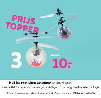 Aanbiedingen Heli bal met licht - Huismerk - Intertoys - Geldig van 25/09/2017 tot 10/12/2017 bij Intertoys