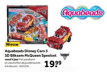 Aanbiedingen Aquabeads disney cars 3 3d bliksem mcqueen speelset - Aquabeads - Geldig van 25/09/2017 tot 10/12/2017 bij Intertoys