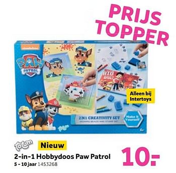 Aanbiedingen 2-in-1 hobbydoos paw patrol - PAW  PATROL - Geldig van 25/09/2017 tot 10/12/2017 bij Intertoys