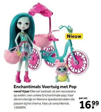 Aanbiedingen Enchantimals voertuig met pop - Enchantimals  - Geldig van 25/09/2017 tot 10/12/2017 bij Intertoys