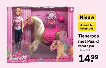 Aanbiedingen Tienerpop met paard - Huismerk - Intertoys - Geldig van 25/09/2017 tot 10/12/2017 bij Intertoys