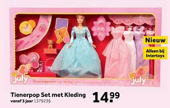 Aanbiedingen Tienerpop set met kleding - BFF July - Geldig van 25/09/2017 tot 10/12/2017 bij Intertoys