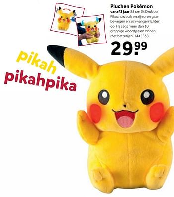 Aanbiedingen Pluchen pokémon - Pokemon - Geldig van 25/09/2017 tot 10/12/2017 bij Intertoys