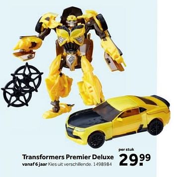 Aanbiedingen Transformers premier deluxe - Transformers - Geldig van 25/09/2017 tot 10/12/2017 bij Intertoys