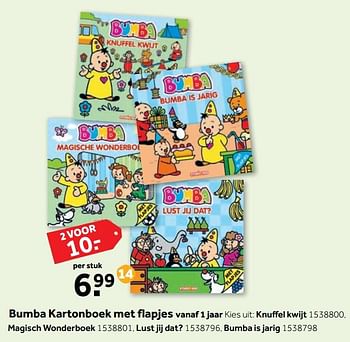 Aanbiedingen Bumba kartonboek met flapjes - Bumba - Geldig van 25/09/2017 tot 10/12/2017 bij Intertoys