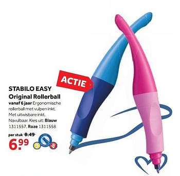 Aanbiedingen Stabilo easy original rollerball - Stabilo - Geldig van 25/09/2017 tot 10/12/2017 bij Intertoys