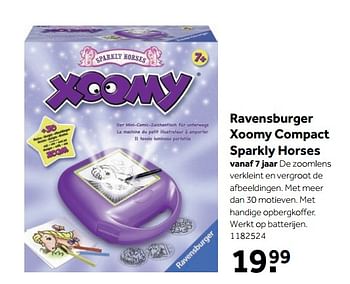 Aanbiedingen Ravensburger xoomy compact sparkly horses - xoomy - Geldig van 25/09/2017 tot 10/12/2017 bij Intertoys