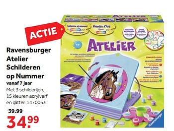 Aanbiedingen Ravensburger atelier schilderen op nummer - Ravensburger - Geldig van 25/09/2017 tot 10/12/2017 bij Intertoys