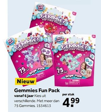 Aanbiedingen Gemmies fun pack - Gemmies - Geldig van 25/09/2017 tot 10/12/2017 bij Intertoys