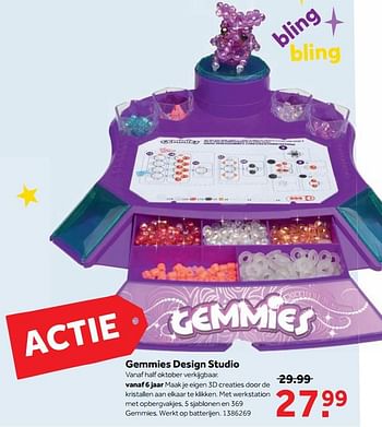 Aanbiedingen Gemmies design studio - Gemmies - Geldig van 25/09/2017 tot 10/12/2017 bij Intertoys