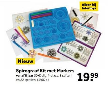 Aanbiedingen Spirograaf kit met markers - Spirograph - Geldig van 25/09/2017 tot 10/12/2017 bij Intertoys