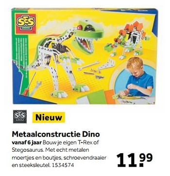 Aanbiedingen Metaalconstructie dino - SES - Geldig van 25/09/2017 tot 10/12/2017 bij Intertoys