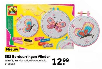 Aanbiedingen Ses borduurringen vlinder - SES - Geldig van 25/09/2017 tot 10/12/2017 bij Intertoys