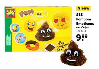 Aanbiedingen Ses pompom emoticons - SES - Geldig van 25/09/2017 tot 10/12/2017 bij Intertoys