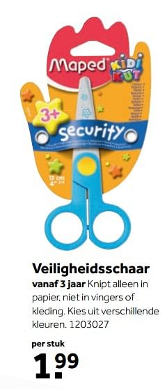 Aanbiedingen Veiligheidsschaar - Maped - Geldig van 25/09/2017 tot 10/12/2017 bij Intertoys