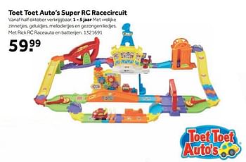 Aanbiedingen Toet toet auto`s super rc racecircuit - Toet Toet Auto's - Geldig van 25/09/2017 tot 10/12/2017 bij Intertoys