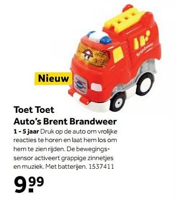 Aanbiedingen Toet toet auto`s brent brandweer - Toet Toet Auto's - Geldig van 25/09/2017 tot 10/12/2017 bij Intertoys