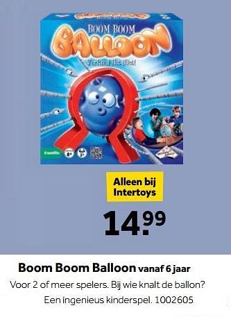 Aanbiedingen Boom boom balloon - Identity Games - Geldig van 25/09/2017 tot 10/12/2017 bij Intertoys