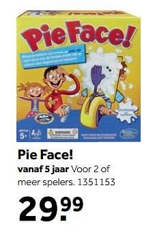 Aanbiedingen Pie face - Hasbro - Geldig van 25/09/2017 tot 10/12/2017 bij Intertoys