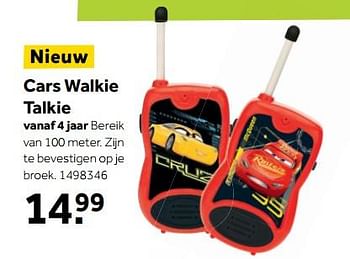 Aanbiedingen Cars walkie talkie - Cars - Geldig van 25/09/2017 tot 10/12/2017 bij Intertoys