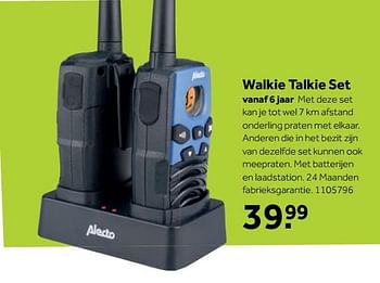 Aanbiedingen Alecto walkie talkie set - Alecto - Geldig van 25/09/2017 tot 10/12/2017 bij Intertoys