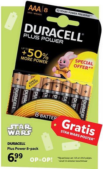 Aanbiedingen Duracell plus power - Duracell - Geldig van 25/09/2017 tot 10/12/2017 bij Intertoys