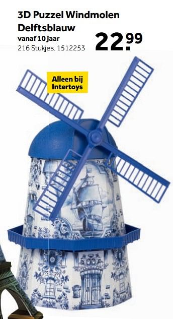 Aanbiedingen 3d puzzel windmolen delftsblauw - Ravensburger - Geldig van 25/09/2017 tot 10/12/2017 bij Intertoys