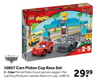 Aanbiedingen 10857 cars piston cup race set - Lego - Geldig van 25/09/2017 tot 10/12/2017 bij Intertoys