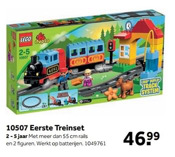 Aanbiedingen 10507 eerste treinset - Lego - Geldig van 25/09/2017 tot 10/12/2017 bij Intertoys