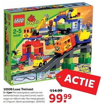Aanbiedingen 10508 luxe treinset - Lego - Geldig van 25/09/2017 tot 10/12/2017 bij Intertoys