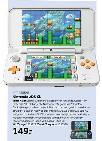 Aanbiedingen Nintendo 2ds xl wit-oranje - Nintendo - Geldig van 25/09/2017 tot 10/12/2017 bij Intertoys