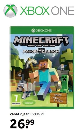 Aanbiedingen Minecraft xbox one edition favorites pack - Microsoft Game Studios - Geldig van 25/09/2017 tot 10/12/2017 bij Intertoys
