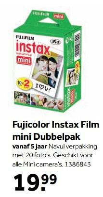 Aanbiedingen Fujicolor instax film mini dubbelpak - Fujifilm - Geldig van 25/09/2017 tot 10/12/2017 bij Intertoys
