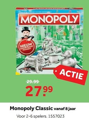 Aanbiedingen Monopoly classic - Hasbro - Geldig van 25/09/2017 tot 10/12/2017 bij Intertoys